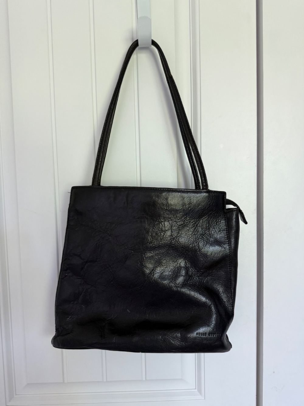 Wilsons Leather Pelle Studio Black Leather Shoulder Tote Bag